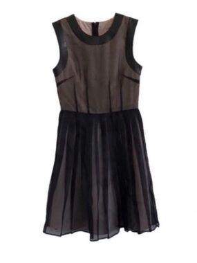Nha Khanh Black Nude Chiffon Mini Dress
